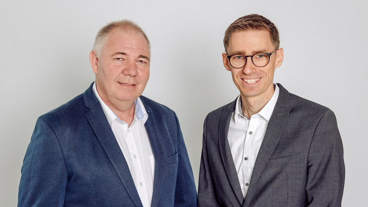 Seit 1. Juli 2024 leiten Ralf Gentner (links) und Christian Engel als Geschäftsführer die neu gegründete Grünbeck-Werksvertretung Wassertechnik NOW in Herbrechtingen. (Bild: Grünbeck Wasseraufbereitung GmbH)