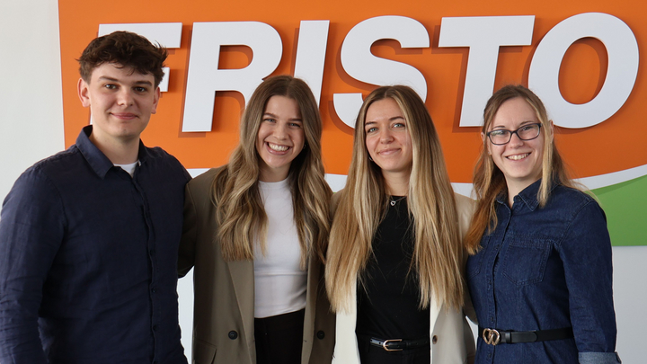 (v.l.n.r): Felix Reinschmidt, Marlies Herker, Selina Kamper und Nadine Schmidt (Foto: Fristo)